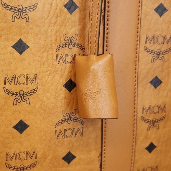 MCM Ottomar Suitcase in Visetos Tan Cognac Leather Weekender Monogram Logo $1390 - Picture 5 of 16